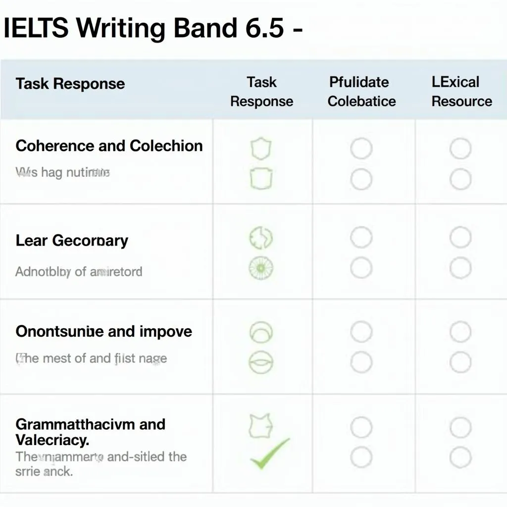 Bảng mô tả band điểm IELTS Writing 6.5