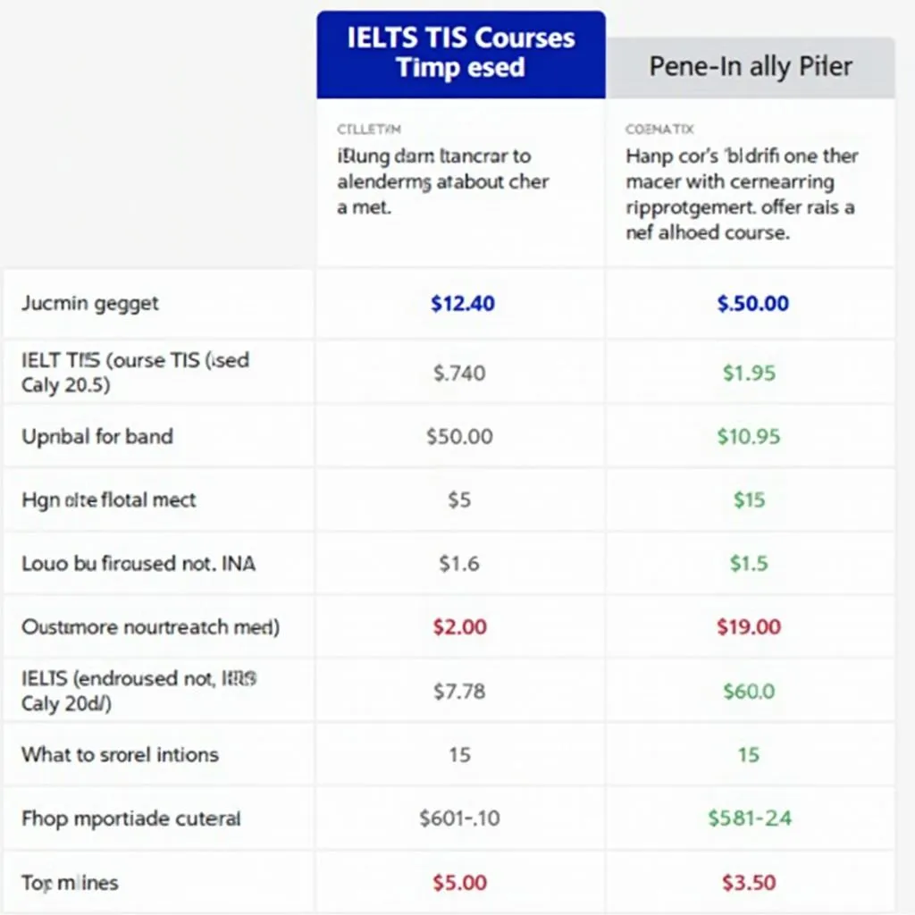 Bảng giá các khóa học IELTS TIS