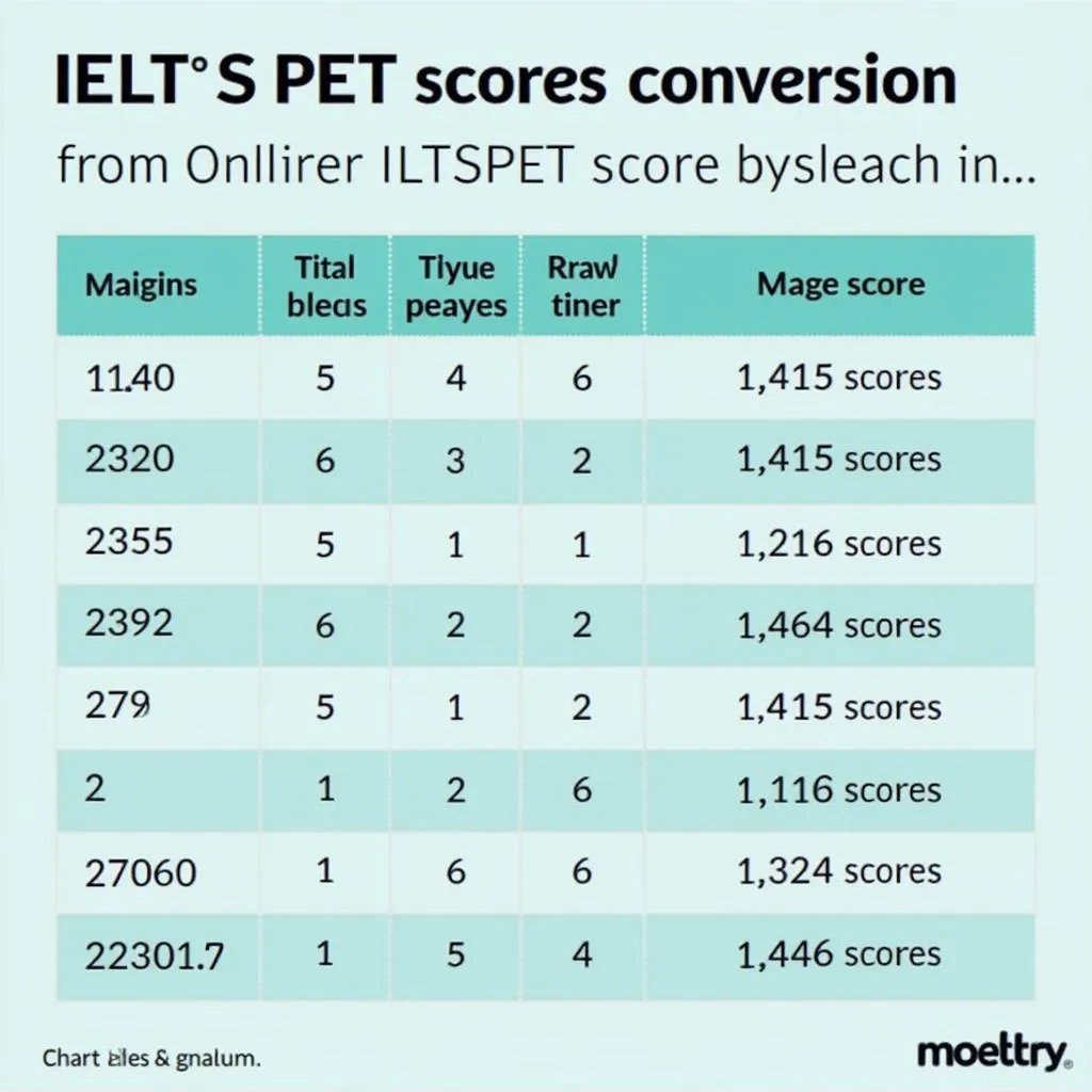 Bảng quy đổi điểm IELTS và PET