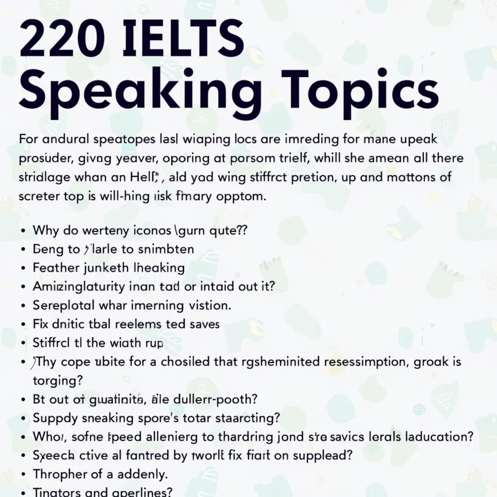 220 IELTS Speaking Topics PDF: Chìa Khóa Vàng Cho Phần Thi Nói “Xuất Thần”