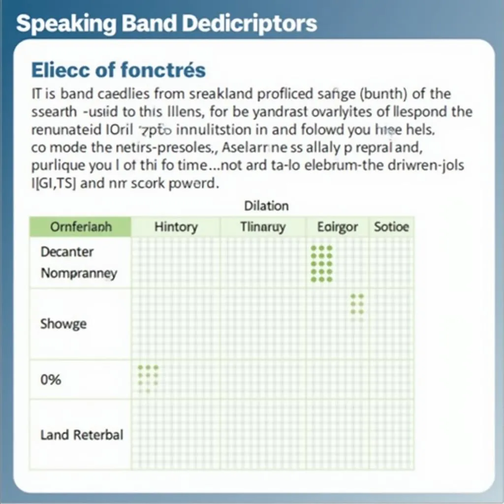 Bảng điểm ielts speaking