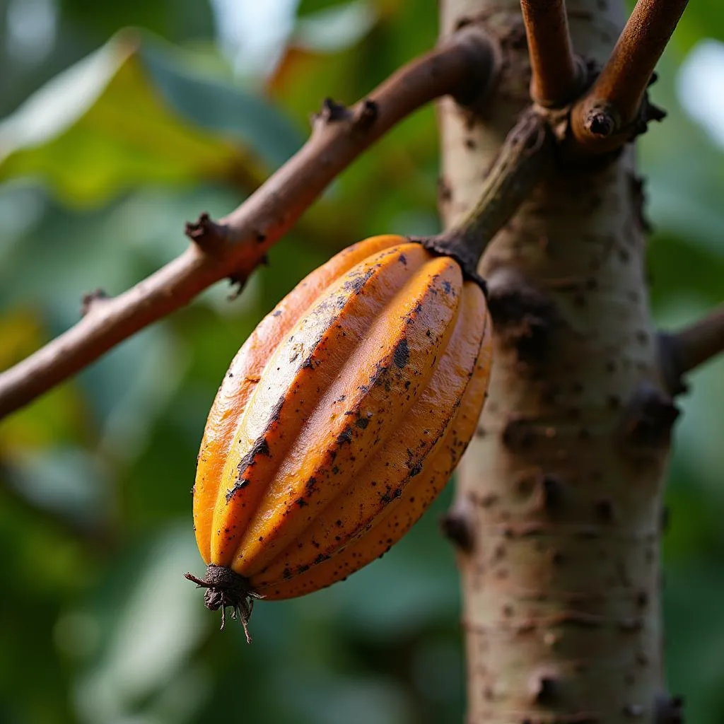 Cây cacao khô héo vì hạn hán