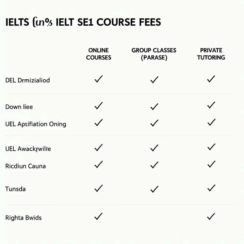 Bảng so sánh chi phí học IELTS theo hình thức