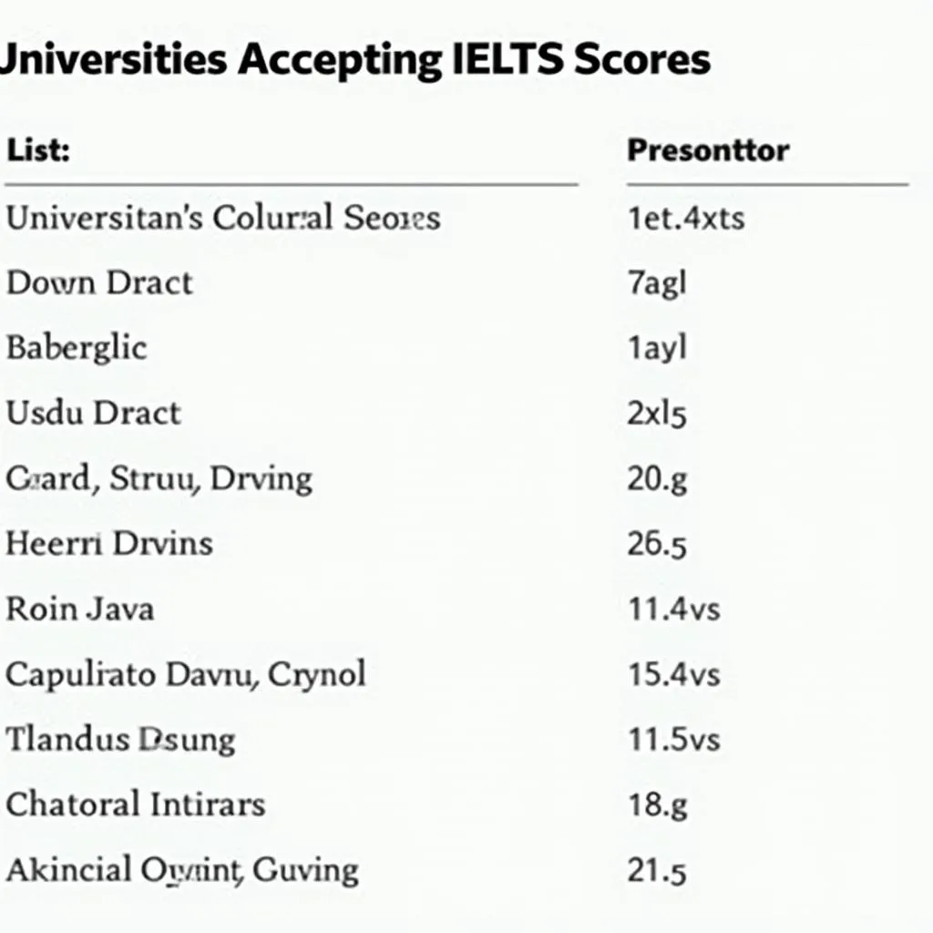 Danh sách các trường đại học chấp nhận IELTS