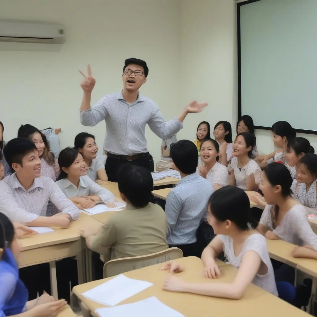 Giảng viên IELTS tại Hà Nội đang giảng dạy