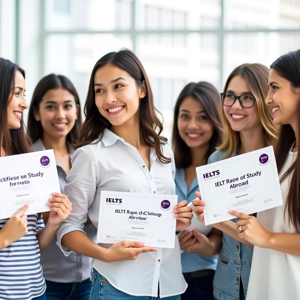 Hình ảnh minh họa du học sinh với chứng chỉ IELTS