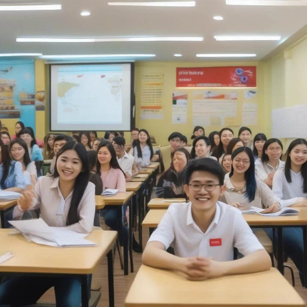 Hình ảnh lớp học IELTS sôi nổi tại Hà Nội