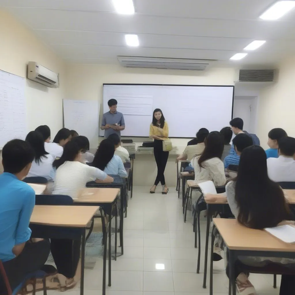 Hình ảnh lớp học IELTS tại trung tâm Mỹ Đình