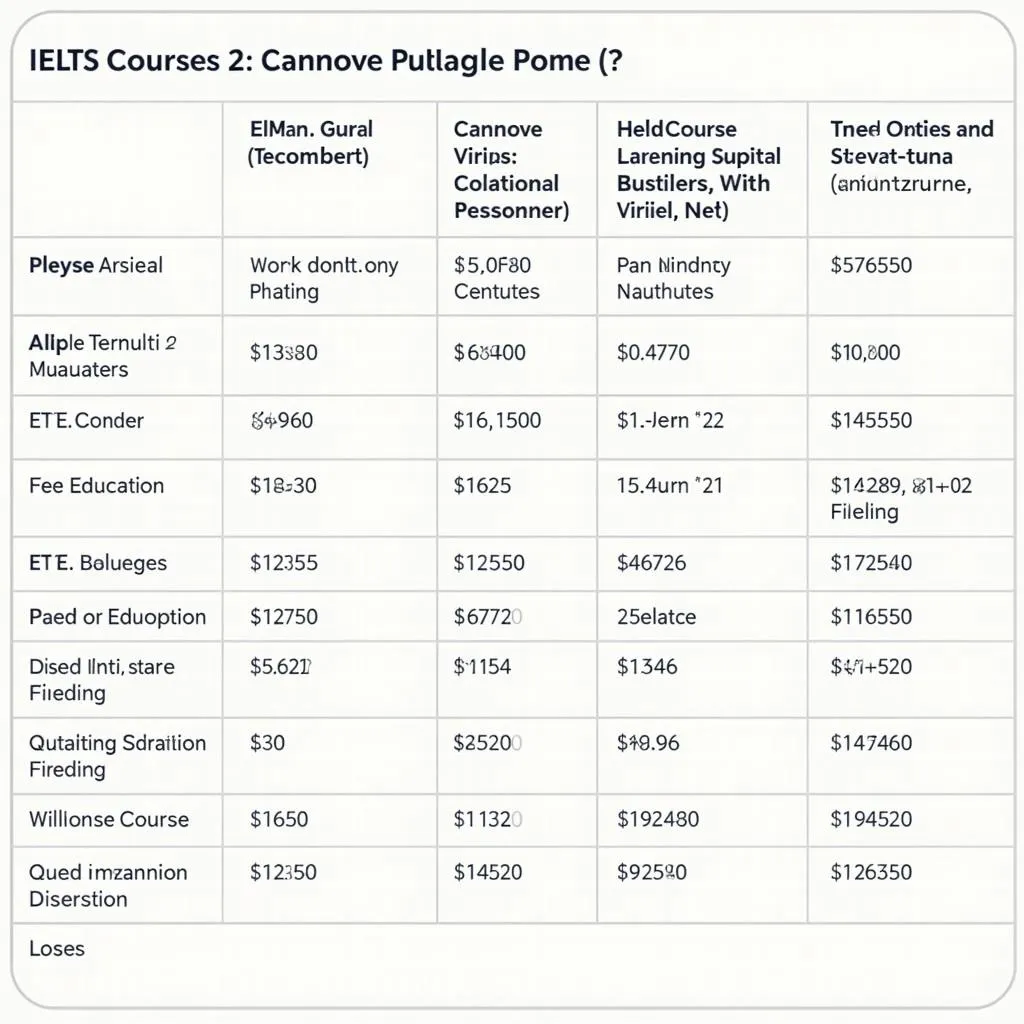 Bảng học phí IELTS