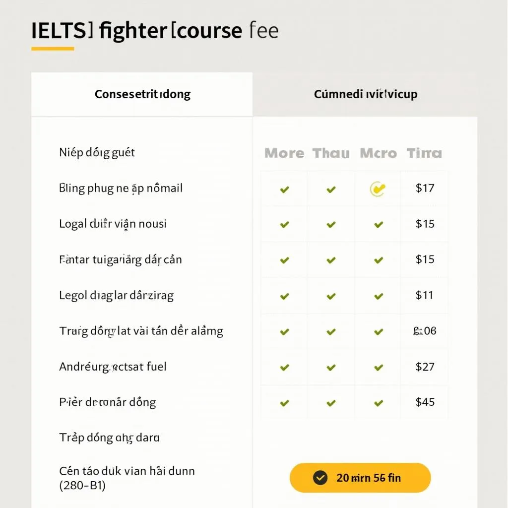 Bảng học phí trung tâm IELTS Fighter