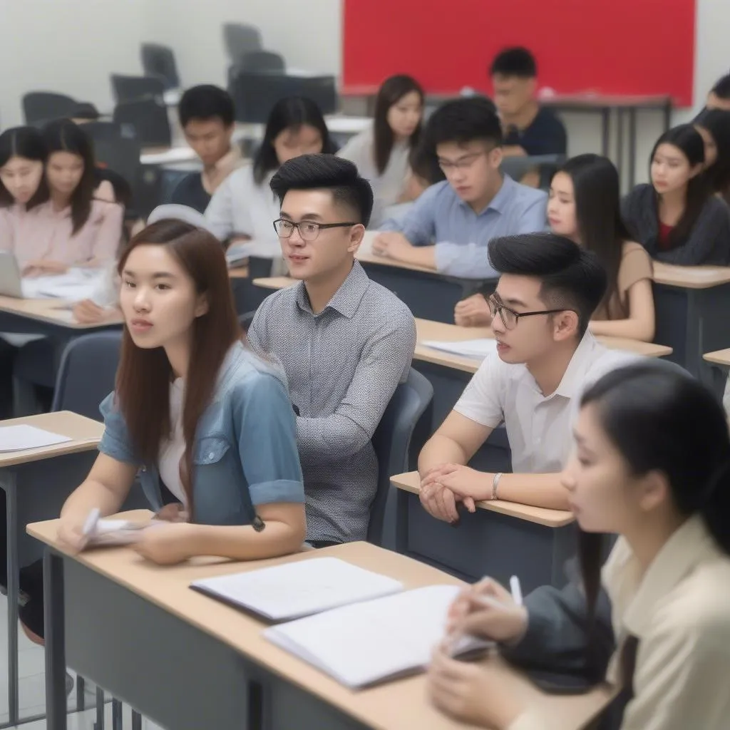 Học viên đang luyện thi IELTS tại trung tâm luyện thi IELTS Hà Nội