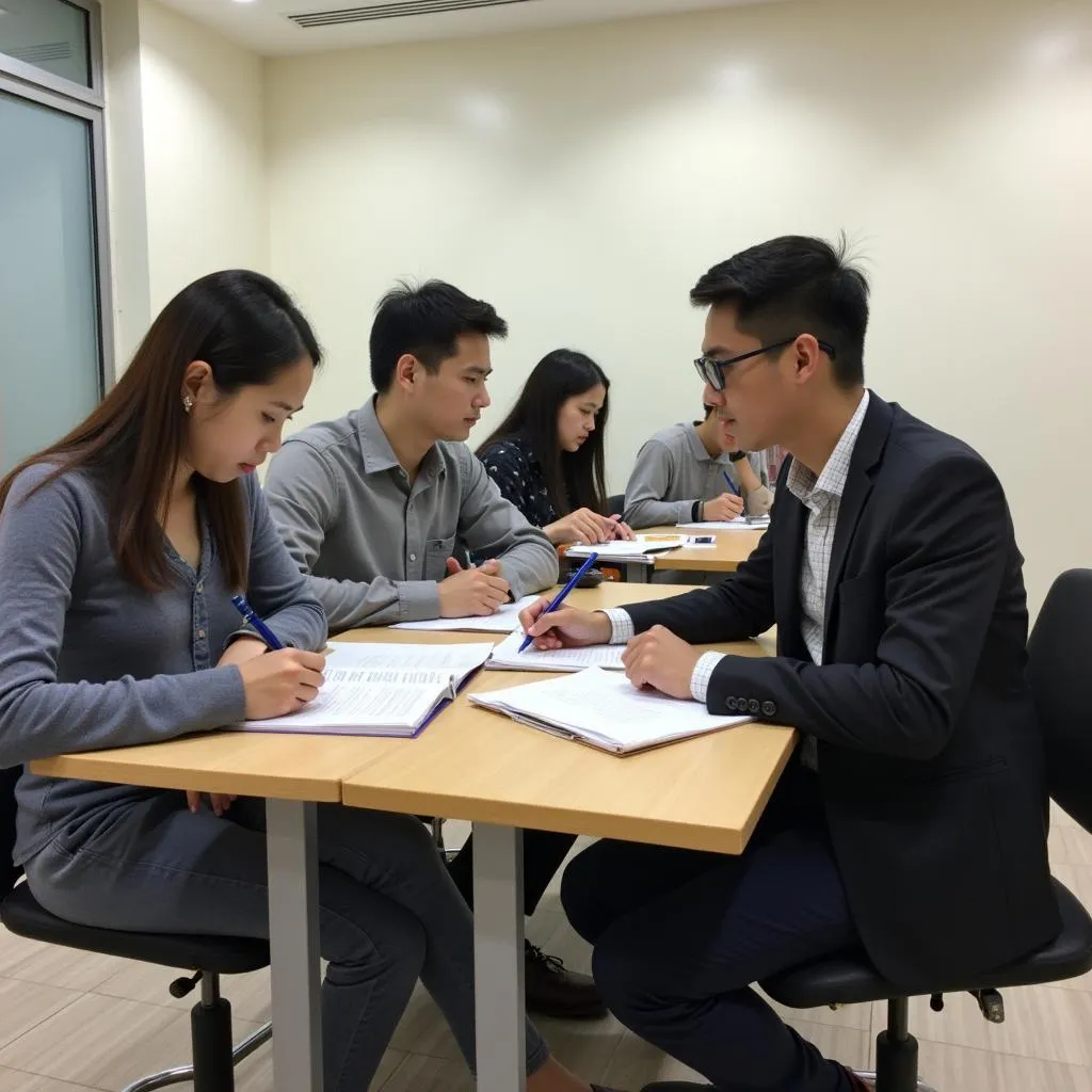 Học viên đang ôn luyện IELTS tại trung tâm Luyện thi IELTS Hà Nội