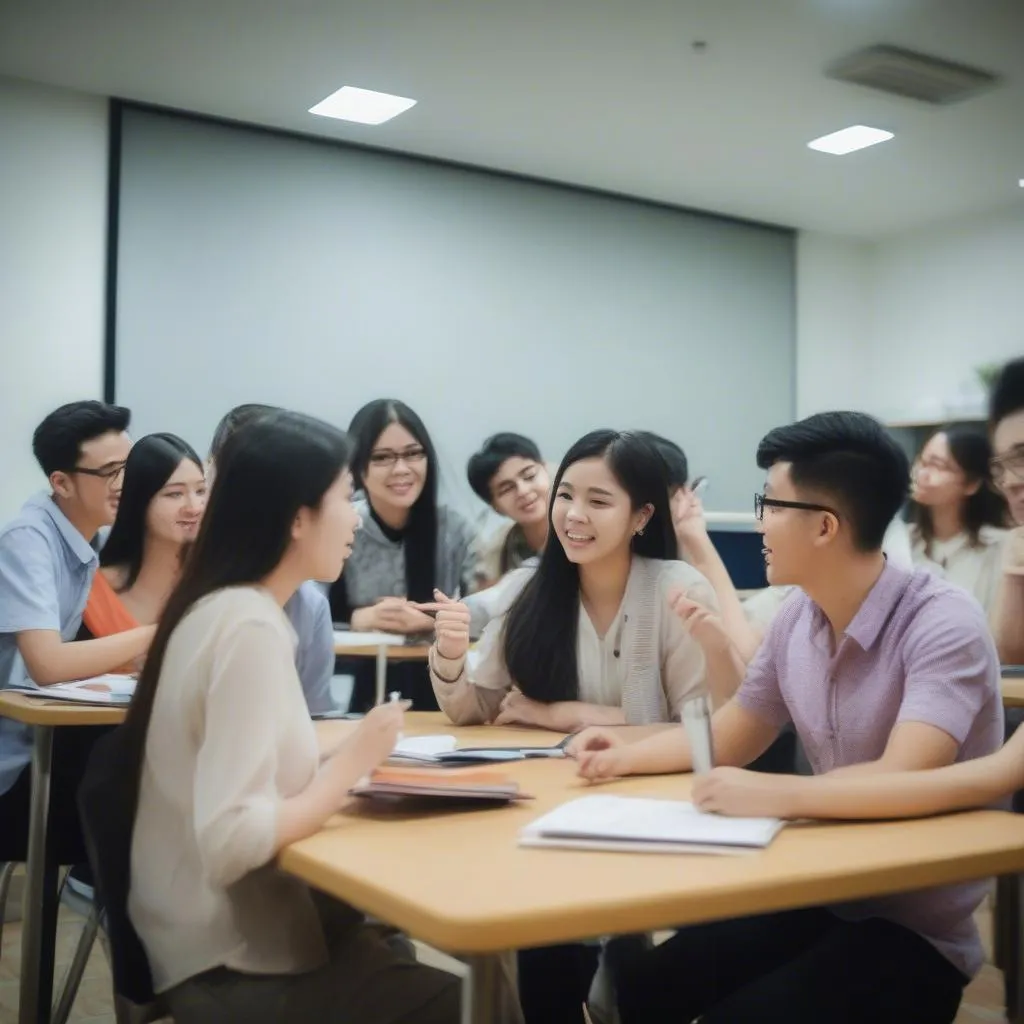 Học viên IELTS General thảo luận sôi nổi tại lớp học