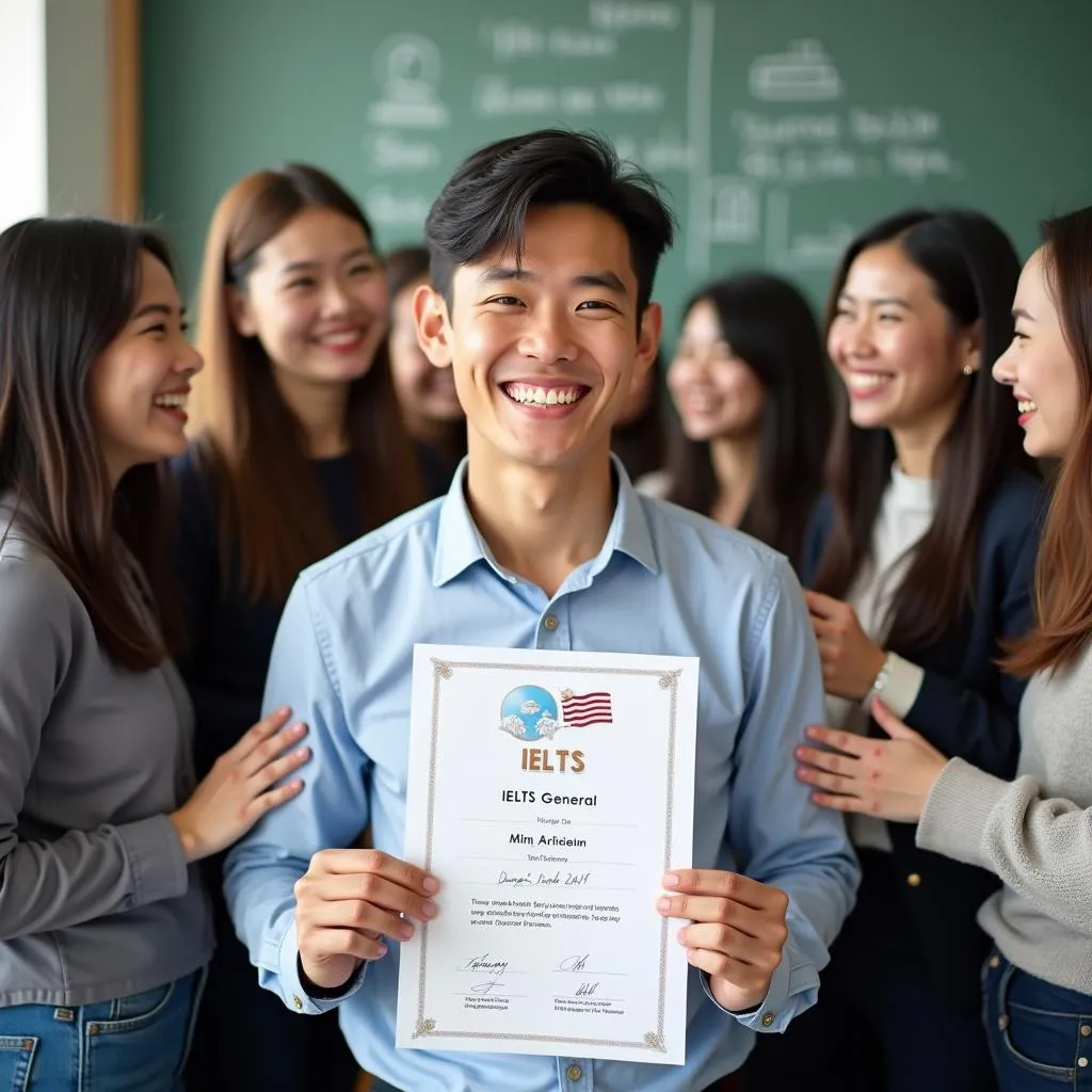 Học viên IELTS vui mừng