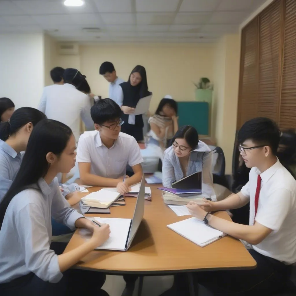 Hình ảnh học viên đang luyện thi IELTS