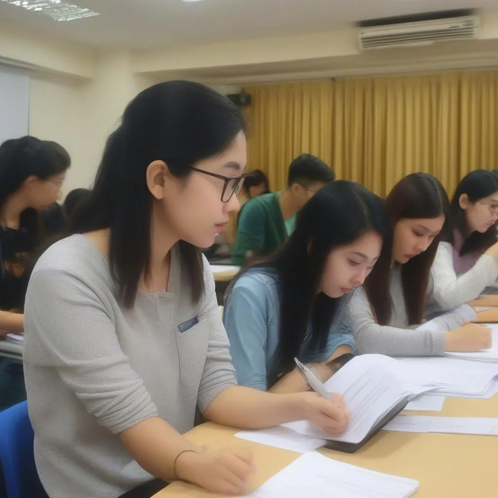 Học viên tham gia khóa học luyện thi IELTS tại Hà Nội