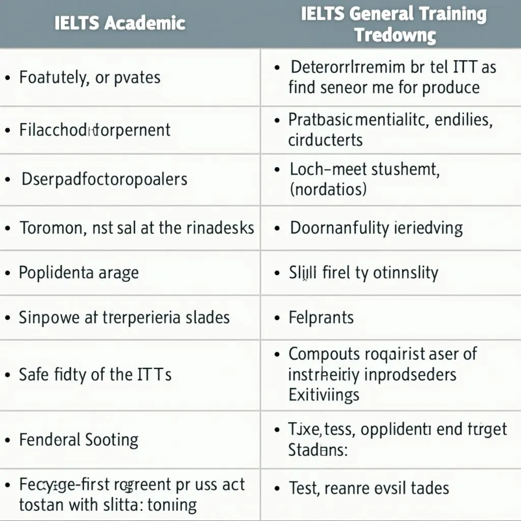 Hình ảnh so sánh IELTS Học thuật và Không học thuật