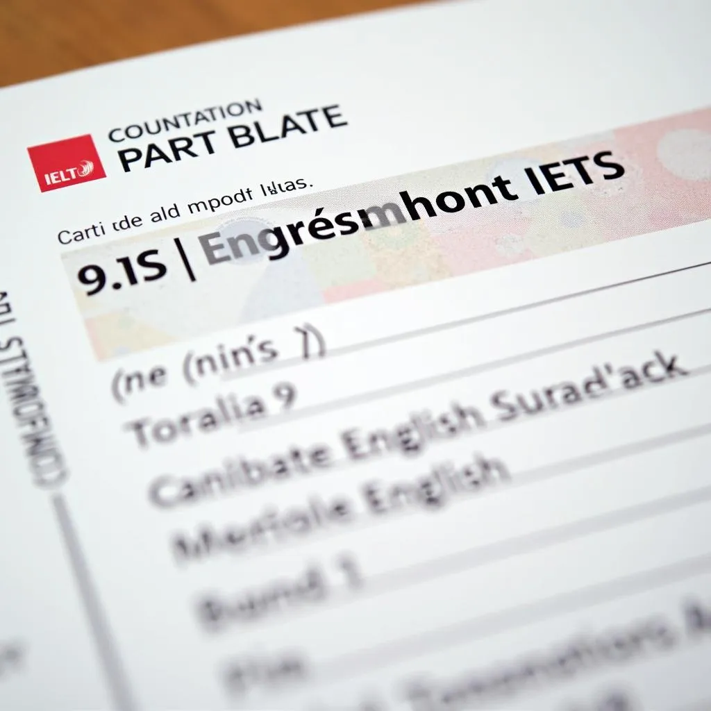 Bảng điểm IELTS band 9