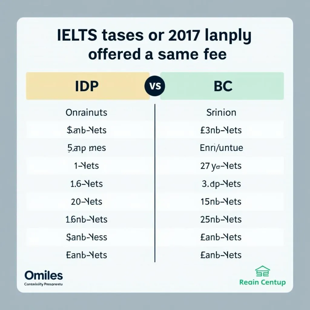 Bảng so sánh lệ phí thi IELTS năm 2017 giữa IDP và BC