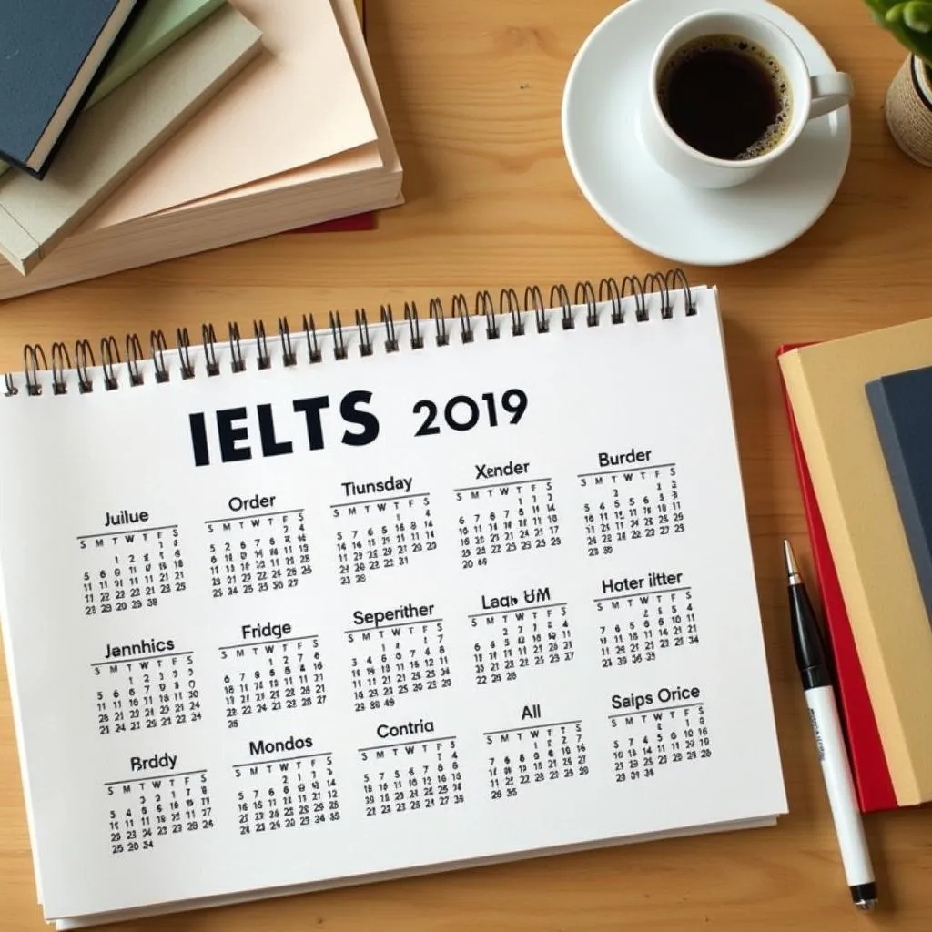 Lịch thi IELTS 2019 trên bàn học