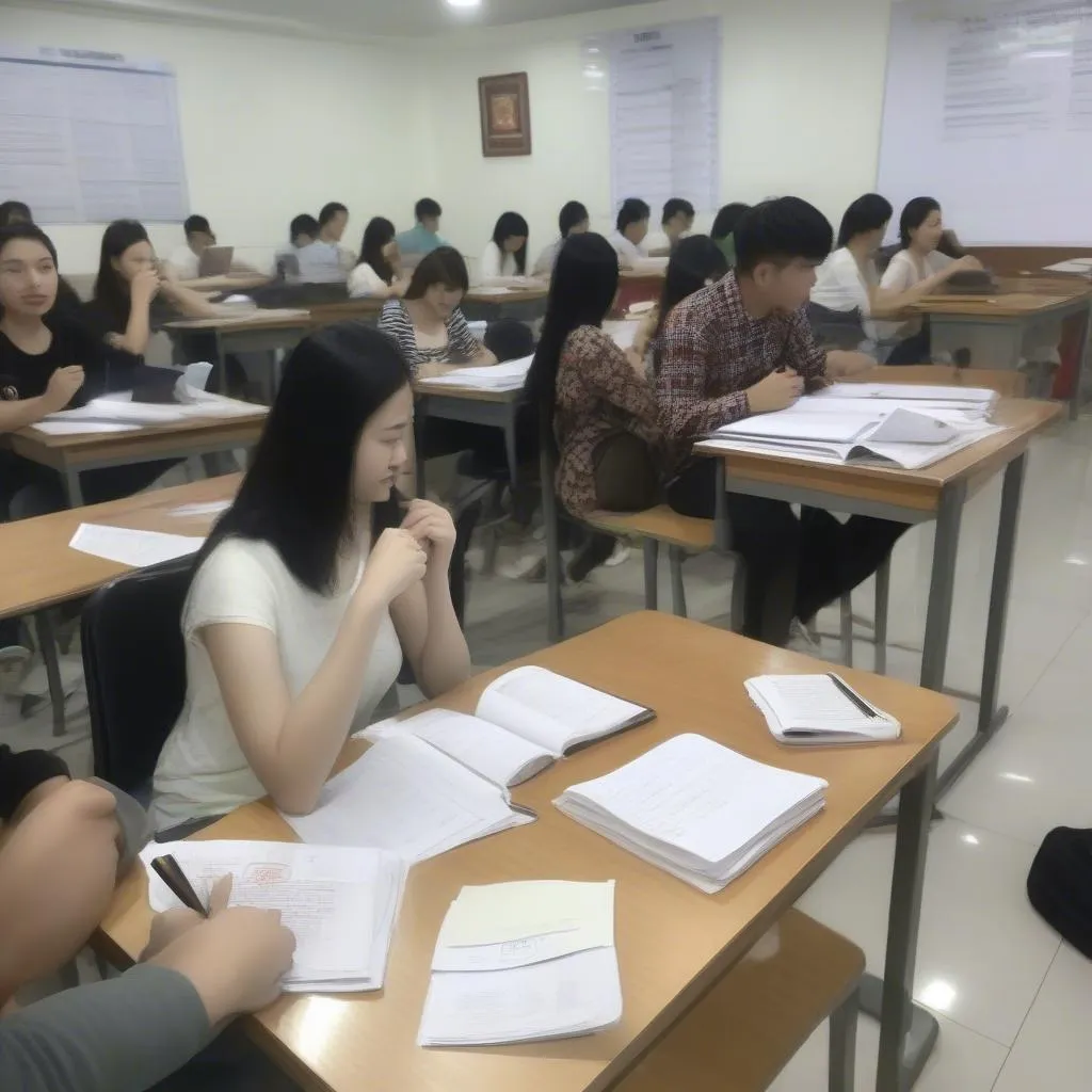 Học viên đang luyện thi IELTS tại trung tâm Luyện thi IELTS Hà Nội