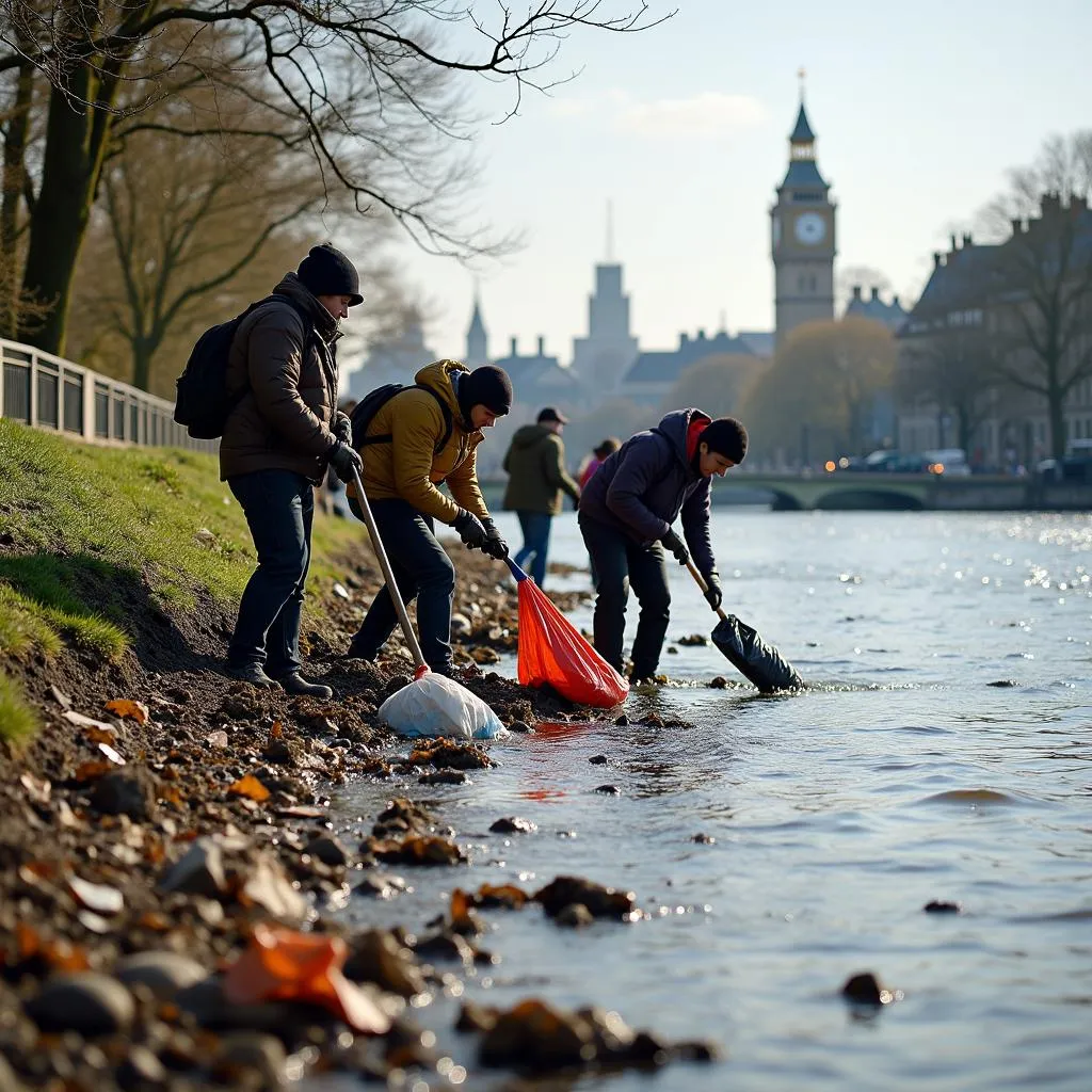 Người dân London chung tay dọn dẹp sông Thames