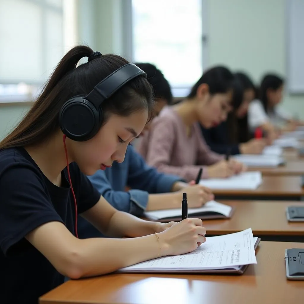 Hình ảnh người Trung Quốc thi IELTS tại Hà Nội