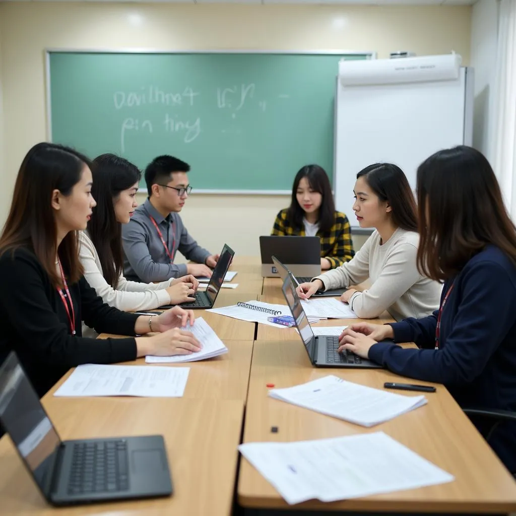 Học viên đang luyện thi IELTS tại trung tâm