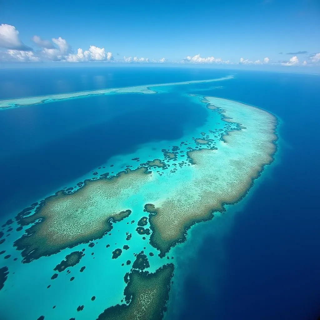 Rạn san hô Great Barrier Reef nhìn từ trên cao