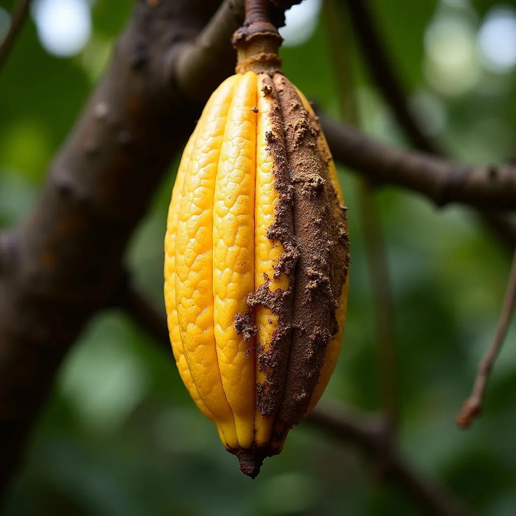 Nấm bệnh phá hủy quả cacao