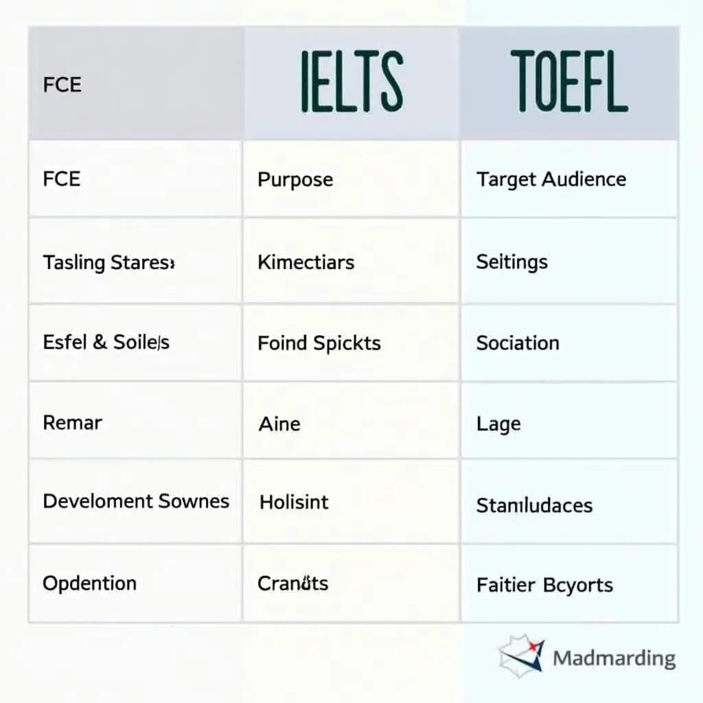 So sánh FCE IELTS TOEFL