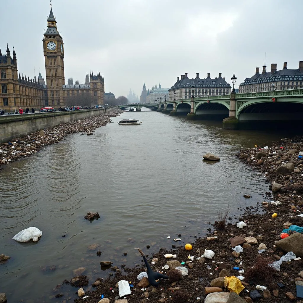 Hình ảnh dòng sông Thames ô nhiễm nặng nề