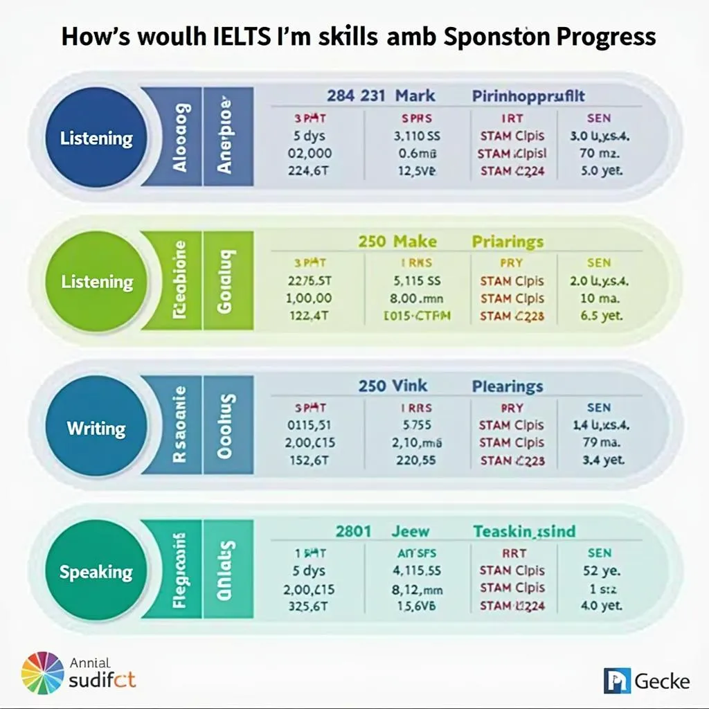 Hình ảnh biểu đồ theo dõi tiến độ luyện thi IELTS