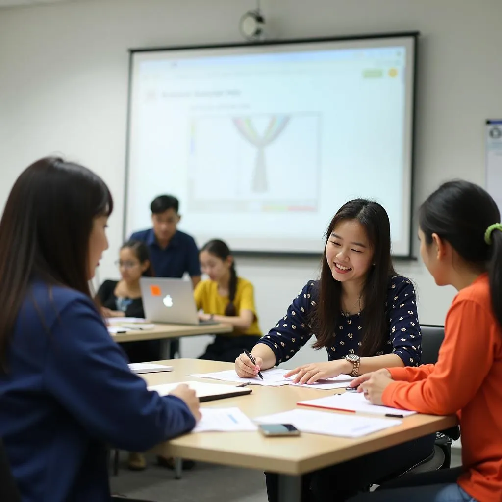 Hình ảnh lớp học IELTS tại trung tâm Luyện Thi IELTS Hà Nội