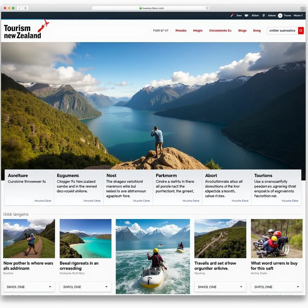 Website Du Lịch New Zealand