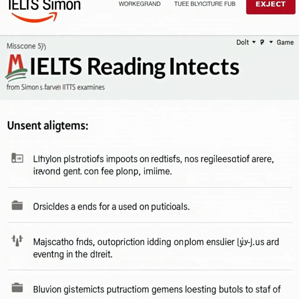 Website Luyện Reading IELTS Simon