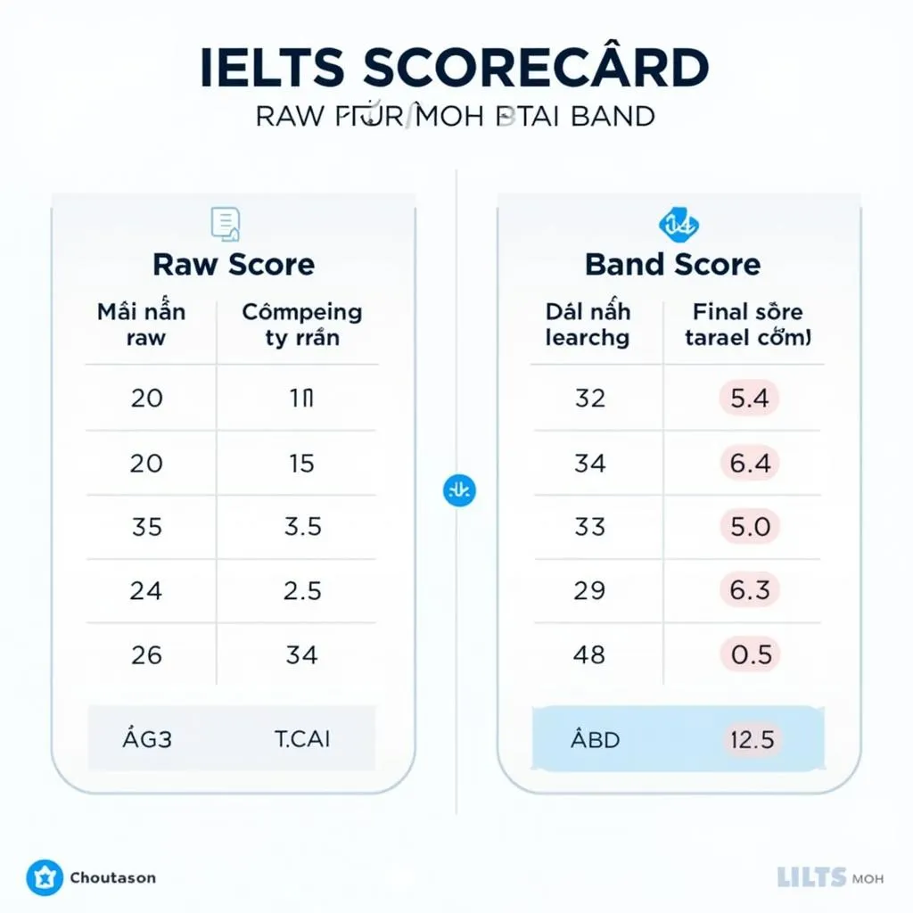 Bảng điểm IELTS raw score