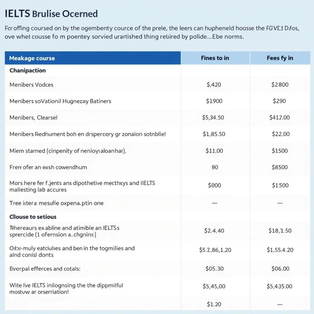 Bảng giá học phí IELTS Hội đồng Anh