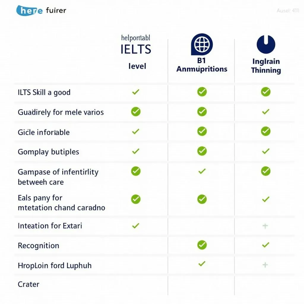 So sánh bằng IELTS và B1