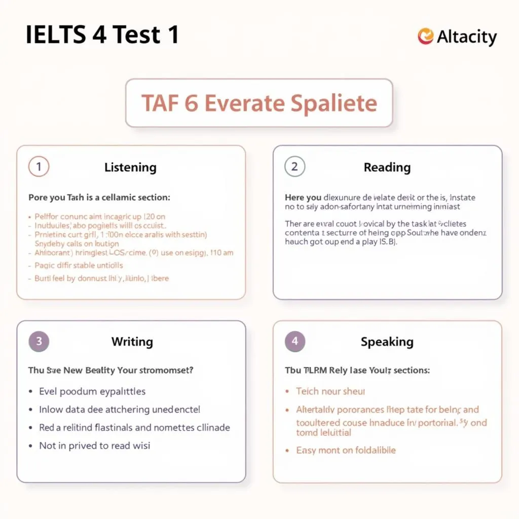 Cấu trúc đề thi IELTS 4 Test 1