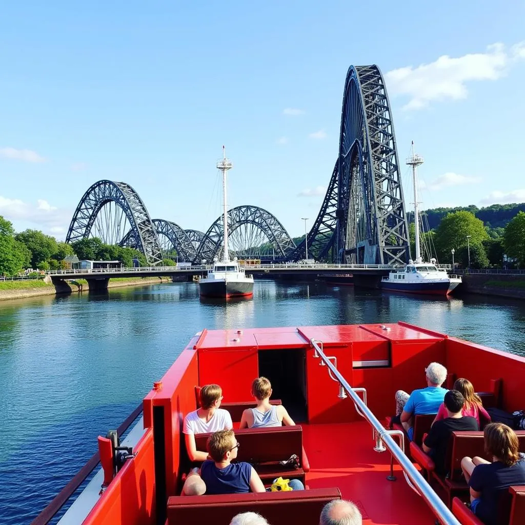 Du khách thích thú trải nghiệm Falkirk Wheel