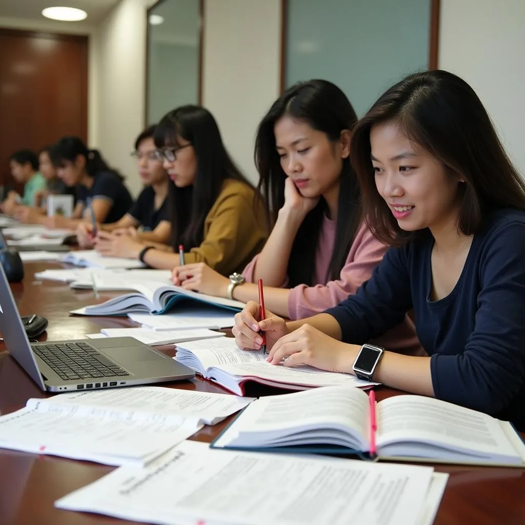 Hình ảnh học sinh luyện thi IELTS tại Hà Nội