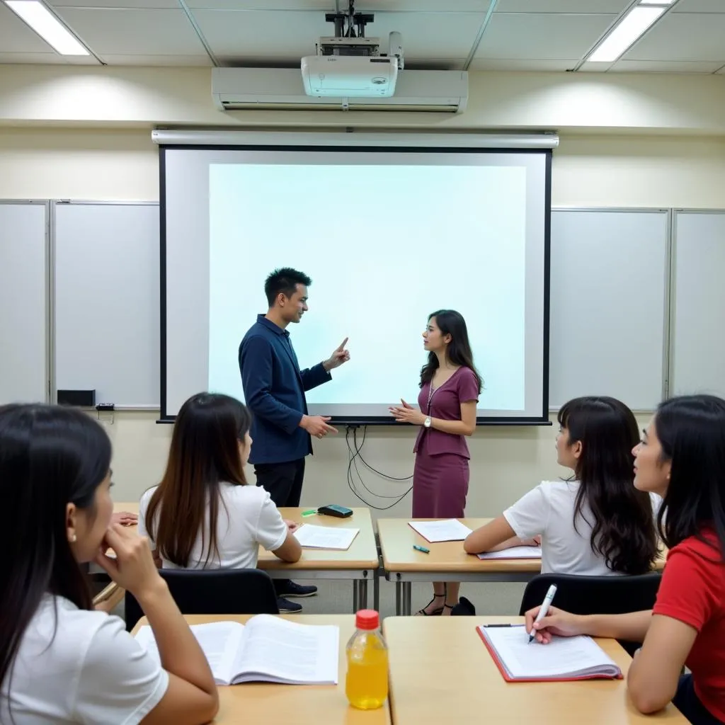 Học sinh đang luyện thi IELTS tại Trung tâm luyện thi IELTS Hà Nội