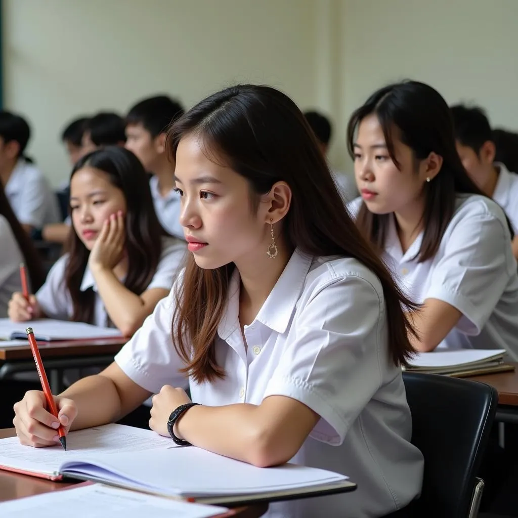 Hình ảnh học sinh ôn thi vào 10 môn tiếng anh