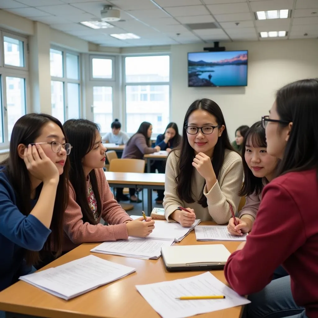 Học viên đang luyện tiếng Anh tại Trung tâm Luyện thi IELTS Hà Nội