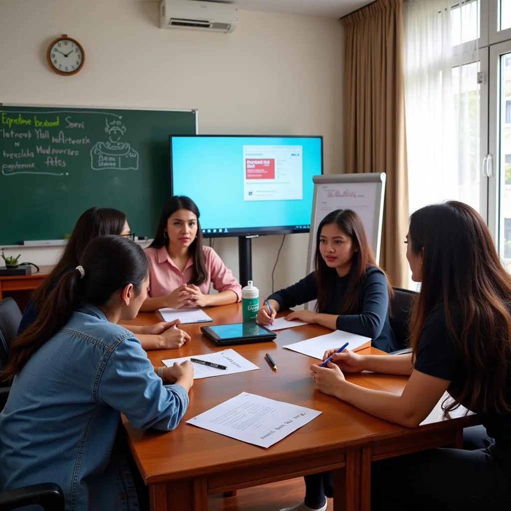 Hình ảnh lớp học IELTS sôi nổi tại Hà Nội