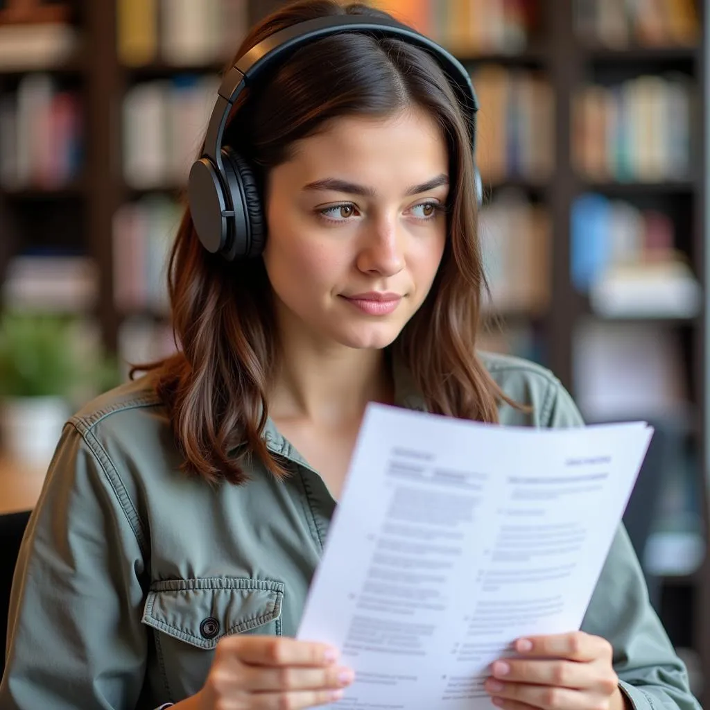 Học viên đang luyện thi IELTS Listening