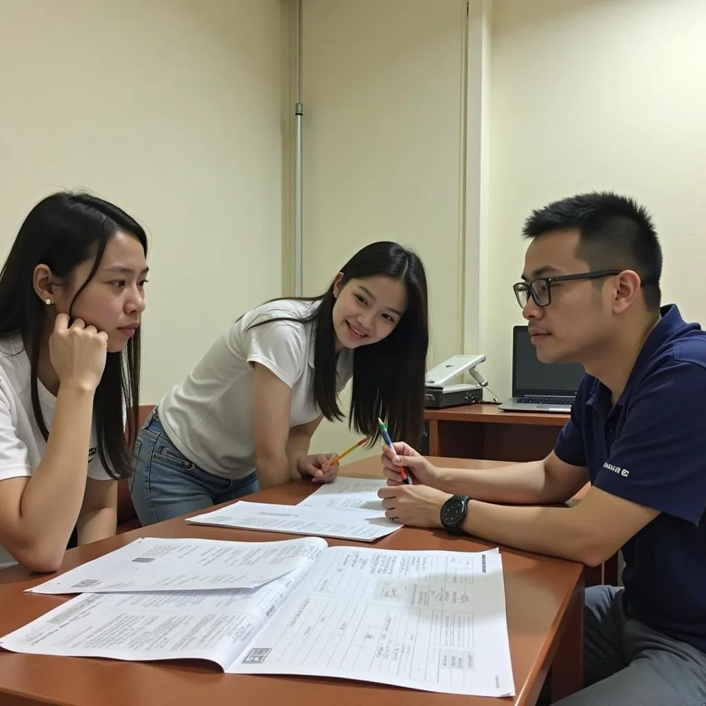 Học viên luyện thi IELTS Listening &quot;Label the Plan Below&quot; tại trung tâm IELTS Hà Nội