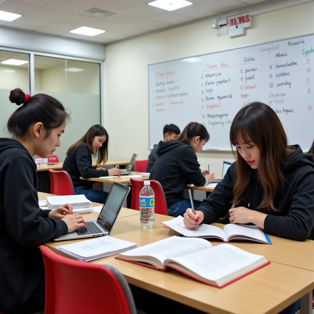 Hình ảnh học viên đang luyện thi IELTS tại trung tâm luyện thi IELTS Hà Nội