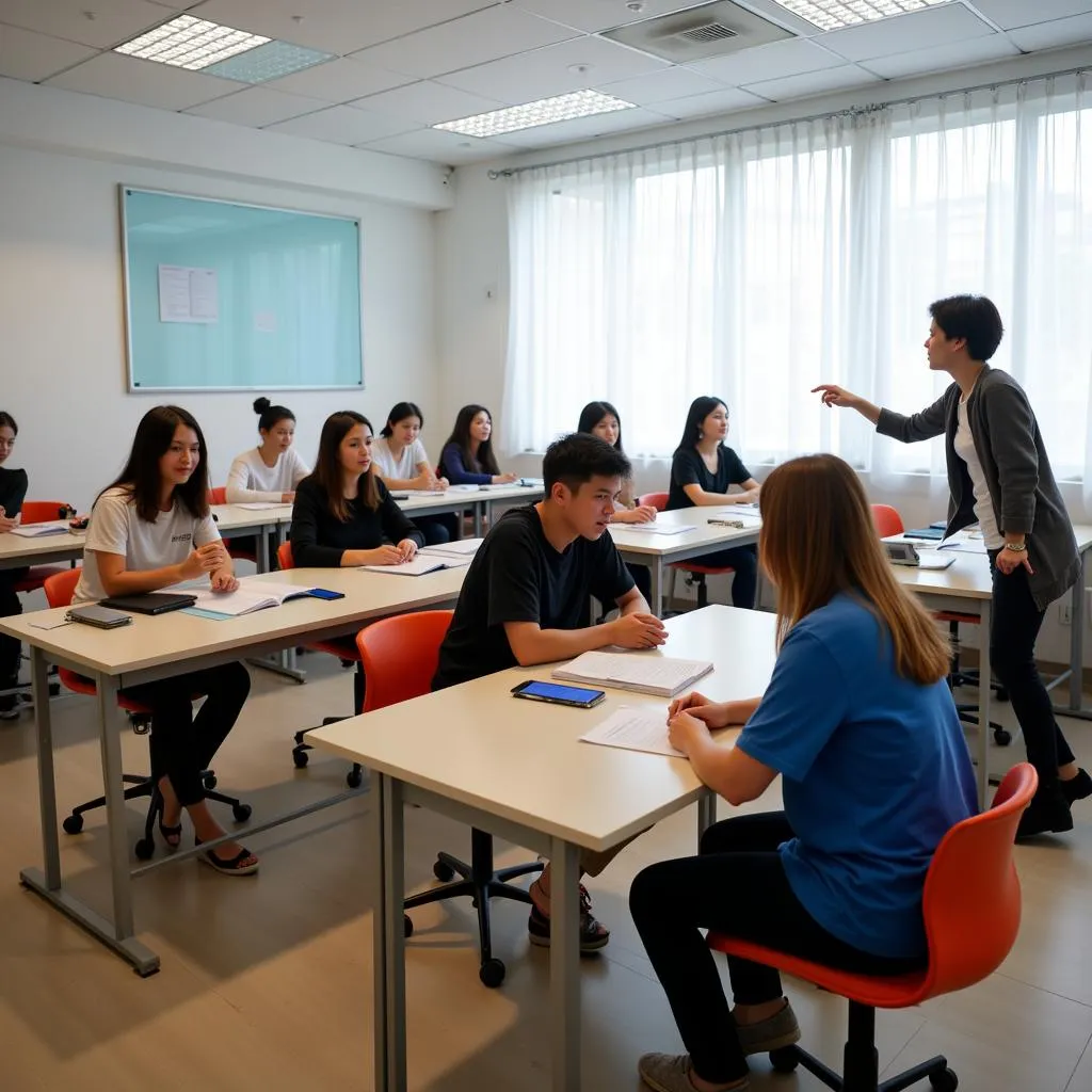 Học viên đang luyện thi IELTS tại trung tâm